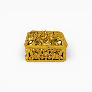 Gold Filigree Square Favor Boxes with Lid, Set of 10