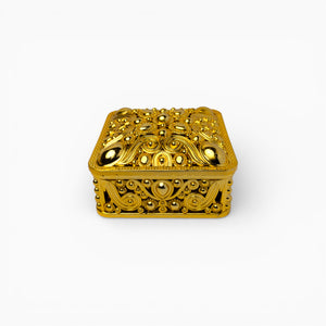 Gold Filigree Square Favor Boxes with Lid, Set of 10