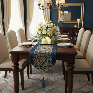 Dark Blue Gold Foil Runner