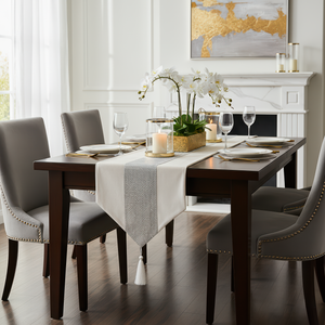 Off-White Rhinestone Mesh Runner