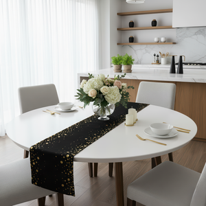 Black Gold Confetti Runner