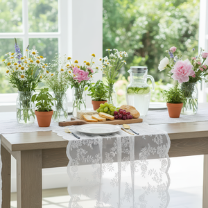 Long Embroidered Lace Runner