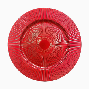 Crimson Pleated Charger Plates, Set of 5