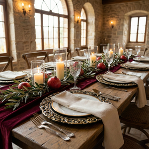 Black & Gold Scroll Charger Plates, Set of 5