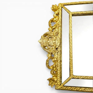 Gold Rectangular Mirror Serving Tray