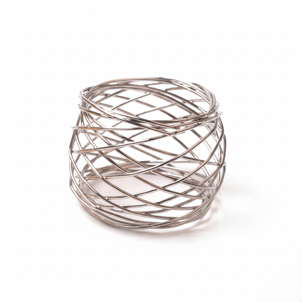 Silver Wire Cage Metal Napkin Rings, Set of 5