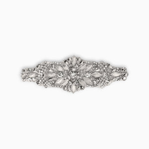 Ornate Oval Rhinestone Applique, Iron on (Hotfix)