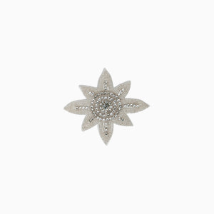 Starburst Floral Rhinestone Applique, Iron on (Hotfix)