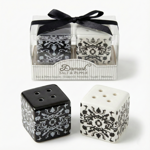 Black & White Damask Shakers Favor Gift