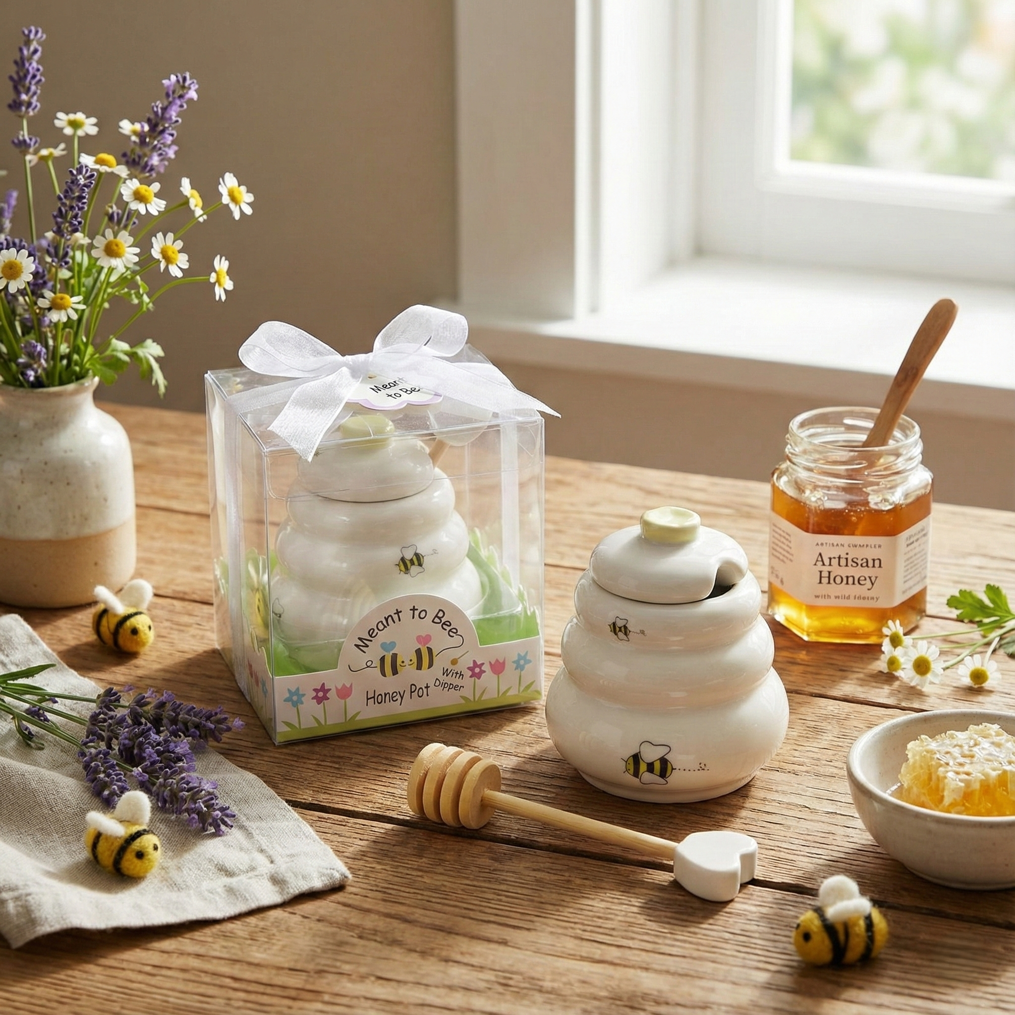 Ceramic Beehive Honey Pot Favor Gift