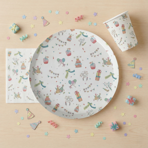 Birthday Large Paper Plates, Set of 8