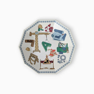 Construction Large Paper Plates, Set of 8