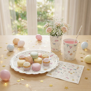 Doodle Lines Paper Cups, Set of 8