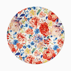 Colorful Allover Floral Dinner Plates, Set of 2