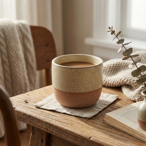 Blush and Cream Petite Ceramic Cup