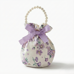 Flower Canvas Favor Bags, Set of 5