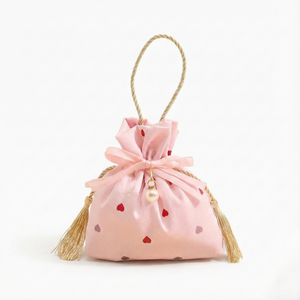 Pink Heart Tassel Bags, Set of 5