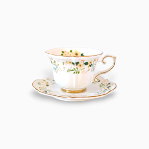 Garden Floral Cup & Saucer With Spoon