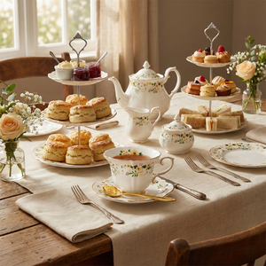 Garden Floral Cup & Saucer With Spoon