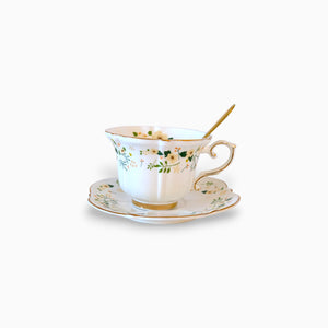 Garden Floral Cup & Saucer With Spoon