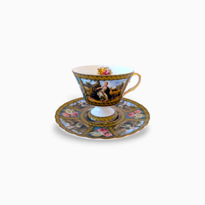Black Medallion Cup & Saucer