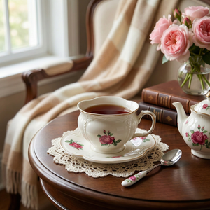 Rose Floral Cup & Saucer