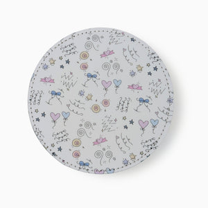 Doodle lines Fabric And Faux Leather Coasters, Set of 2