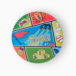 Sports Fabric And Faux Leather Coasters, Set of 2