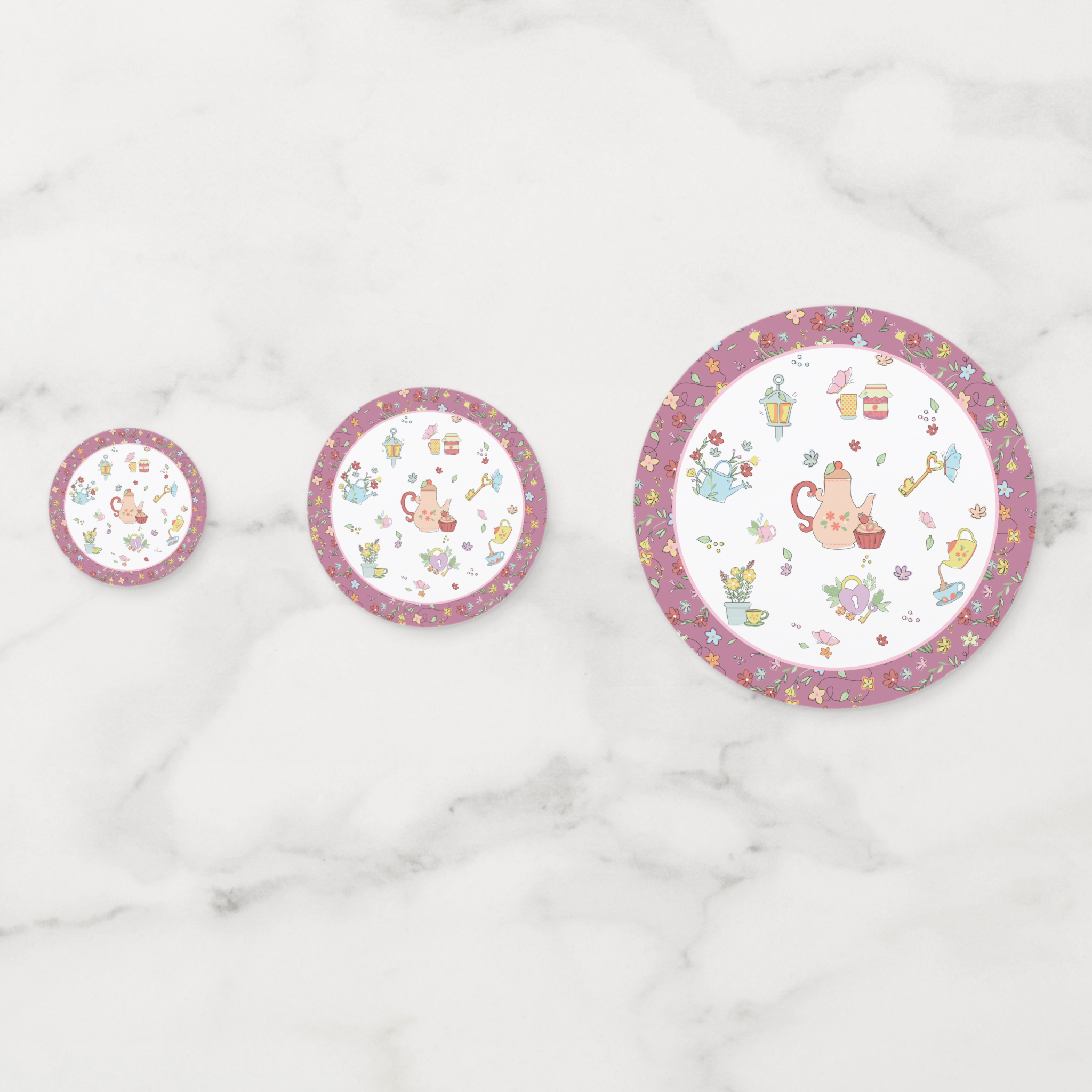 Garden Tea Cardstock Table Confetti 60 Piece Set