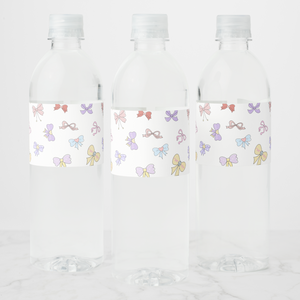 Bows Water Bottle Labels, Set of 4
