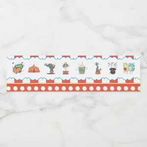 Circus Water Bottle Labels, Set of 4
