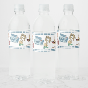 Construction Water Bottle Labels, Set of 4