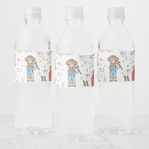 Farm Water Bottle Labels, Set of 4
