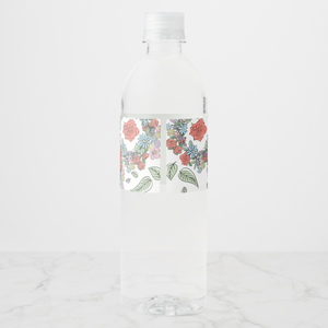 Floral Water Bottle Labels, Set of 4