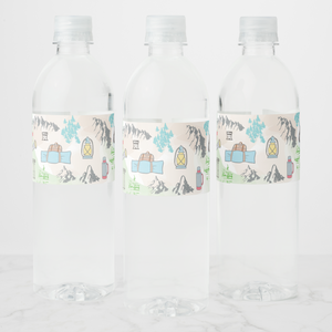 Hiking Water Bottle Labels, Set of 4
