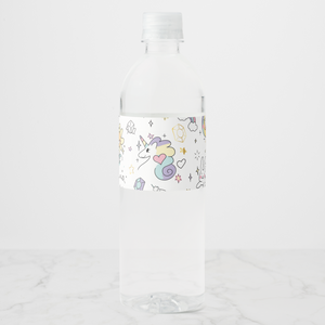 Unicorn Water Bottle Labels, Set of 4