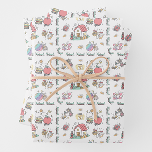 Bugs Gift Wrapping Paper Sheets, Set of 3