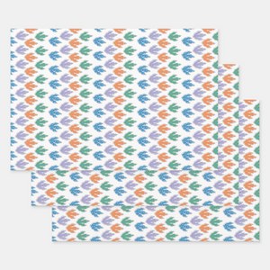 Dinosaur Gift Wrapping Paper Sheets, Set of 3