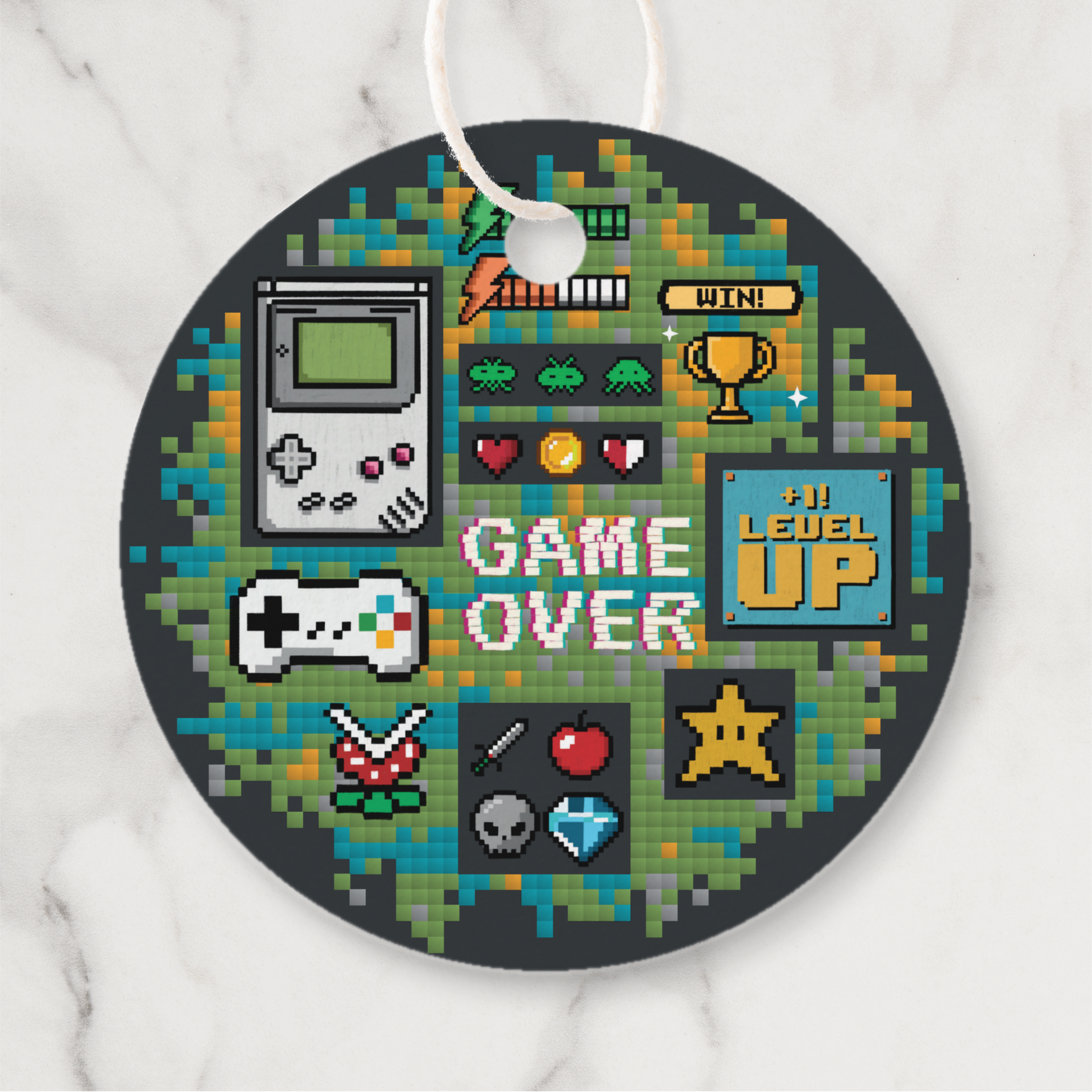 Gamer Gift Tags With Twine, Set of 12