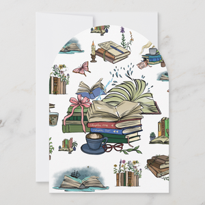 Books Greeting Card With Envelope
