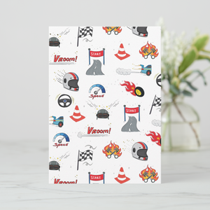 Racing Cars Greeting Card With Envelope