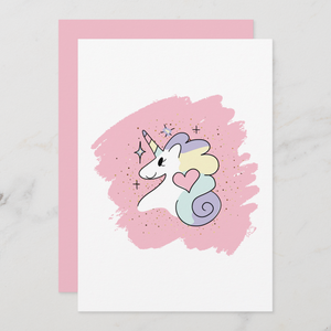 Unicorn Greeting Card With Envelope
