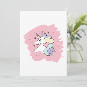 Unicorn Greeting Card With Envelope