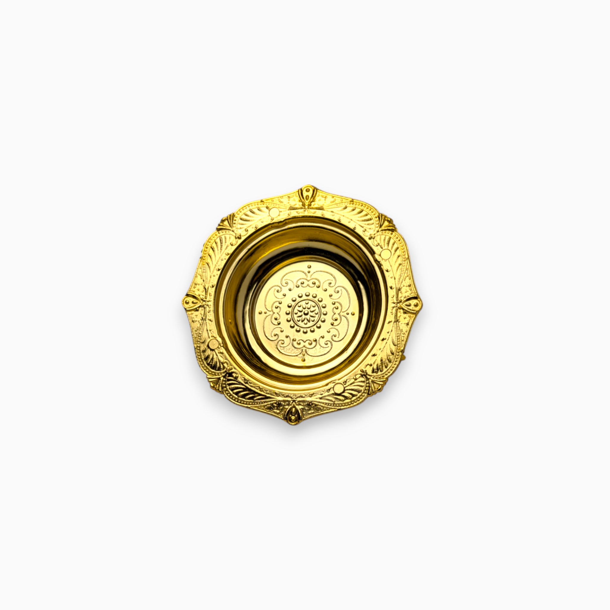 Gold Ornate Round Favor Tray, Set of 10