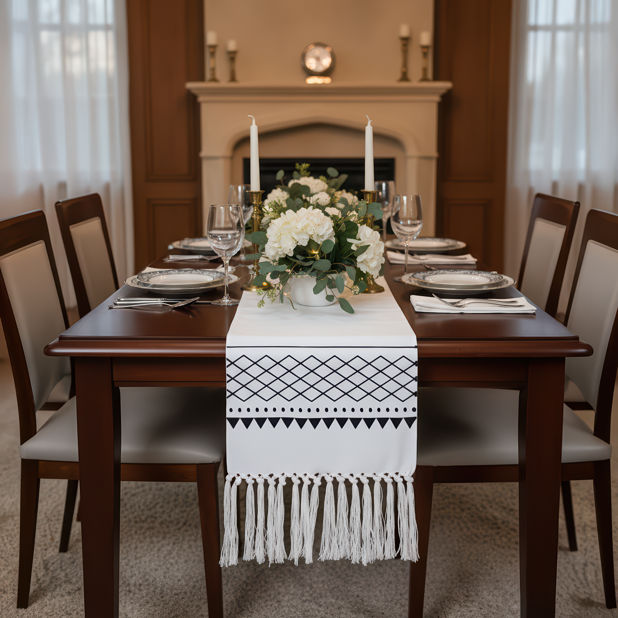 Black & White Woven Runner