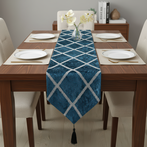 Deep Blue Velvet Runner