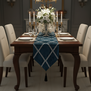 Deep Blue Velvet Runner