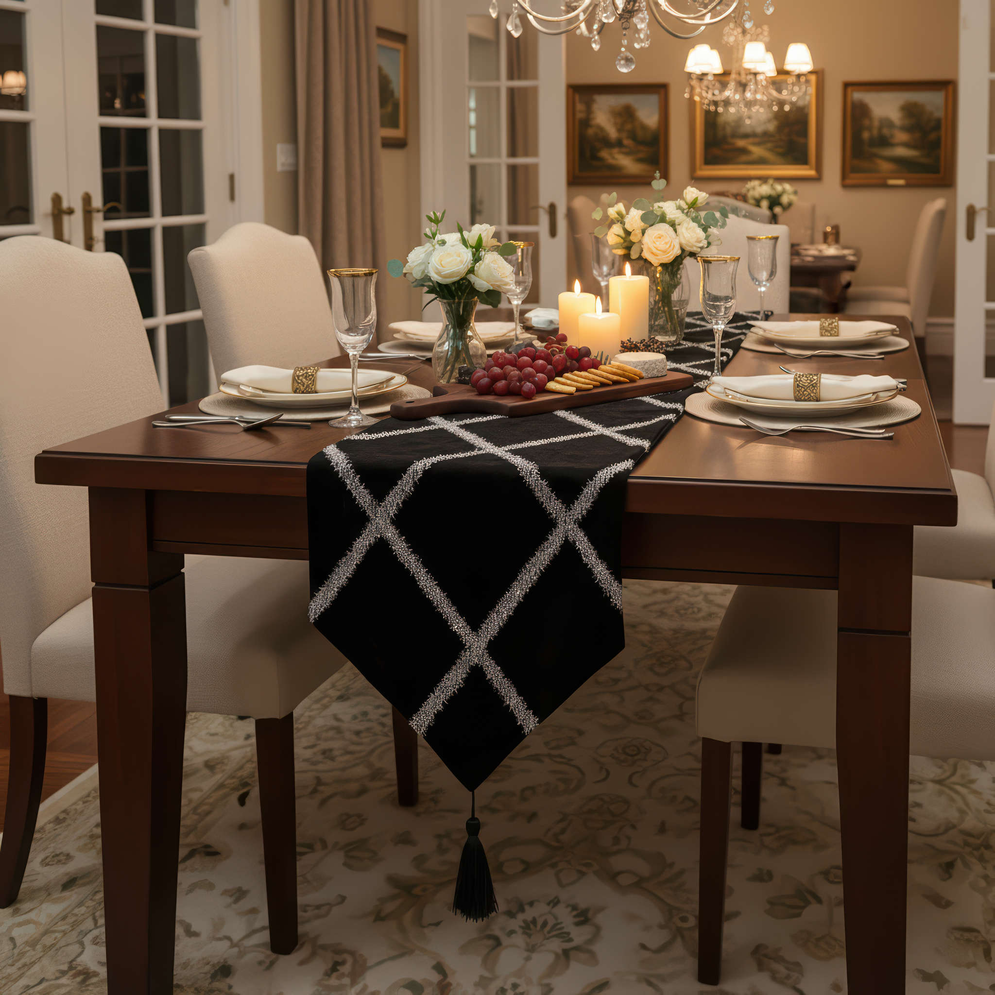 Black Velvet Silver Runner