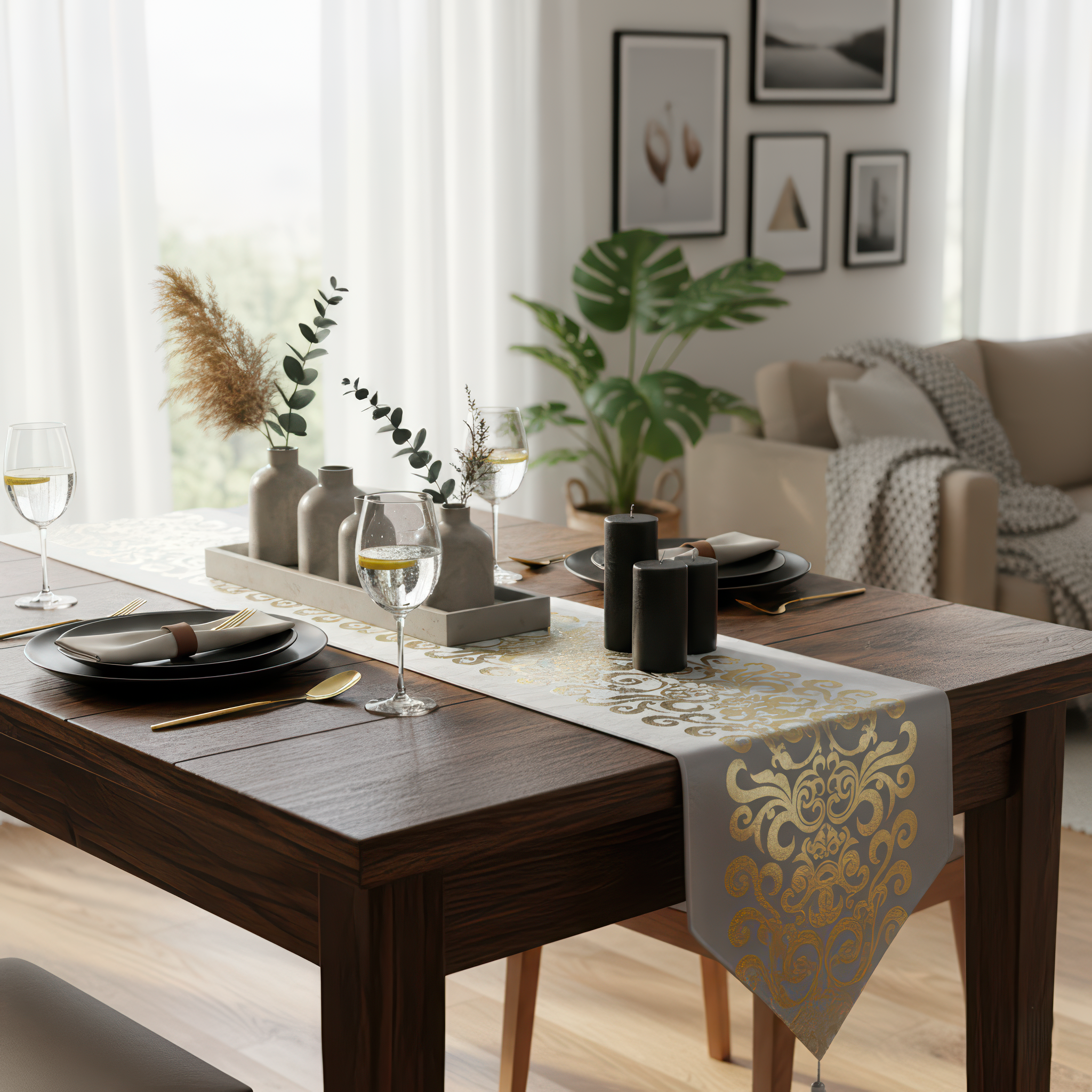 Silvery Gold Foil Runner