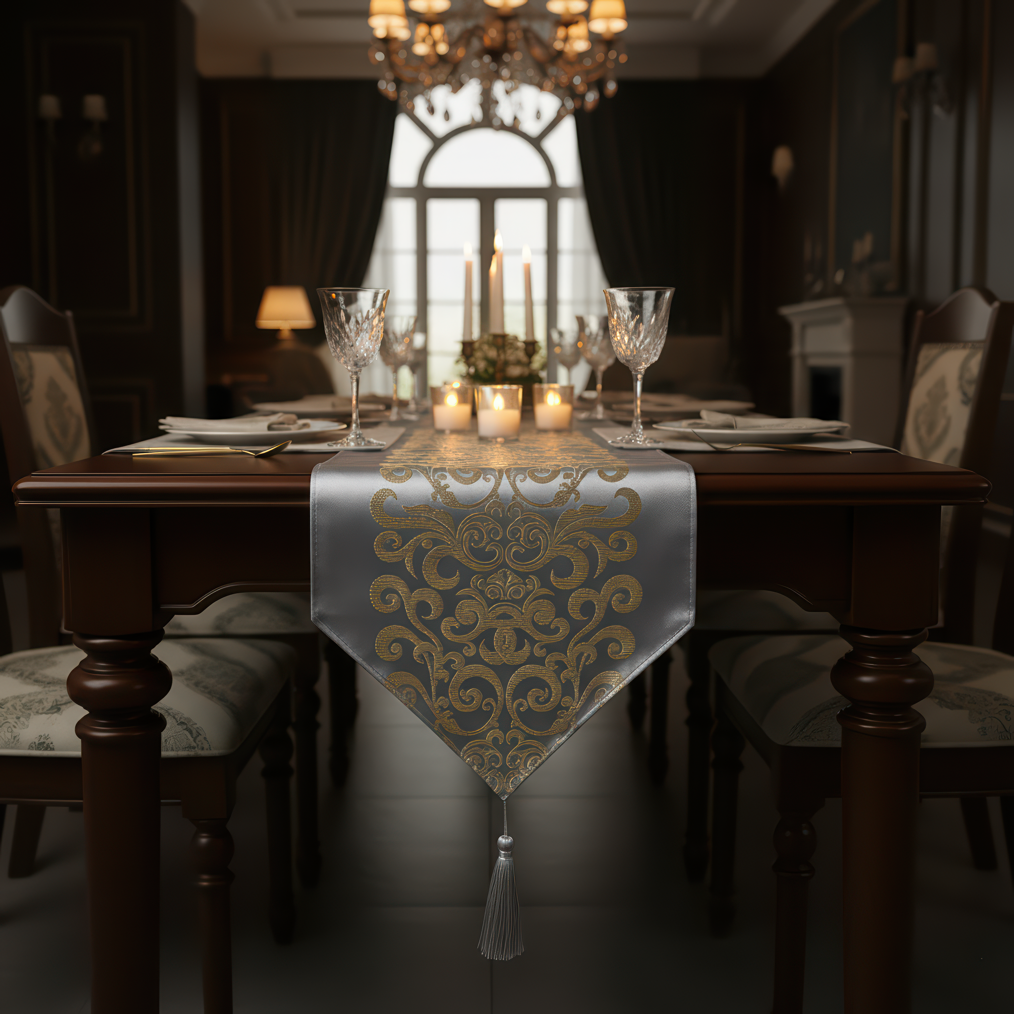 Silvery Gold Foil Runner